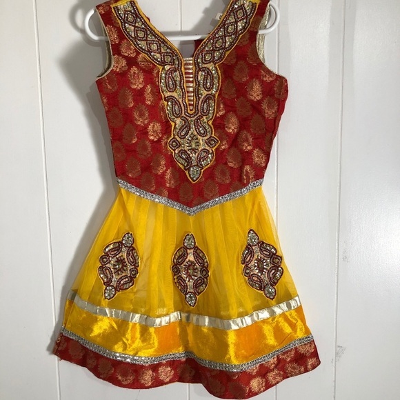 - - Little Girls Indian Style Dress. Breast Cancer Fundraiser - Picture 1 of 6
